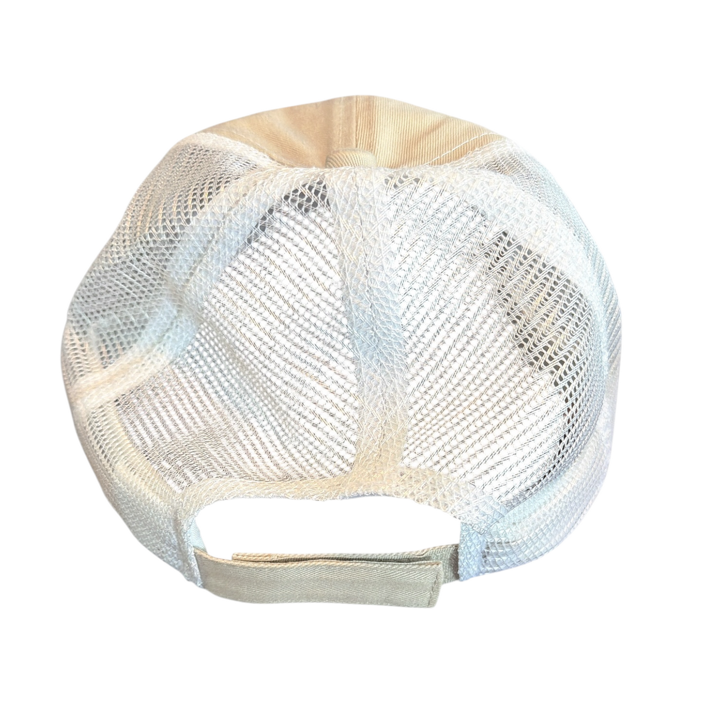 White mesh cap on a white background