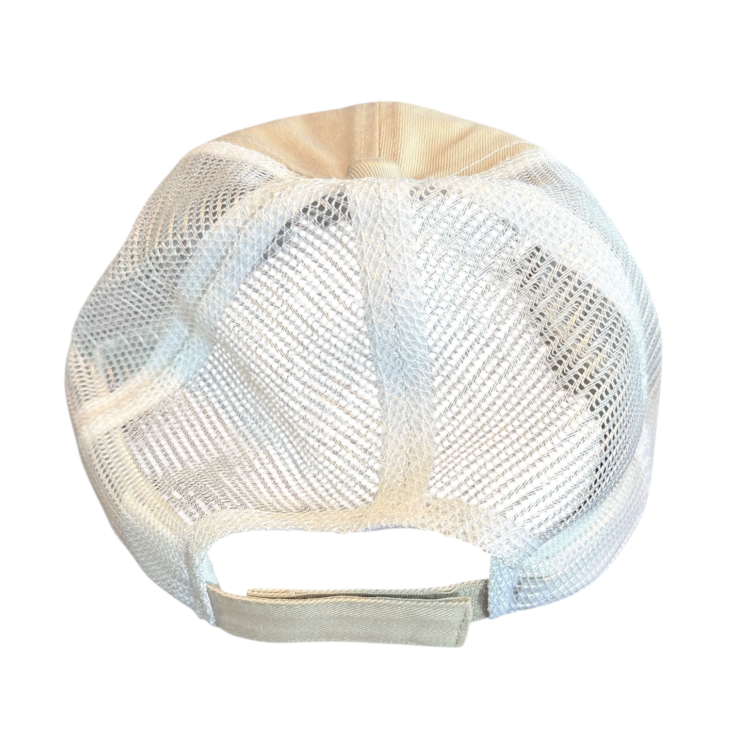 White mesh cap on a white background