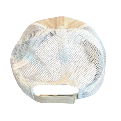 White mesh cap on a white background