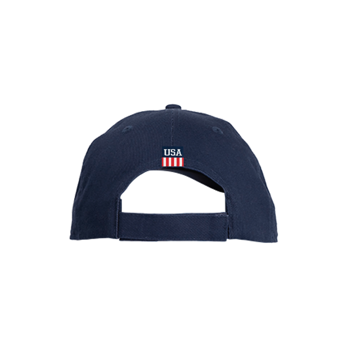 Navy blue cap with 'USA' logo on a white background